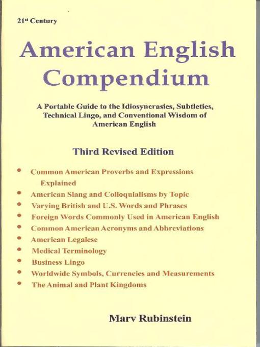 Title details for American English Compendium by Marv Rubinstein - Available
